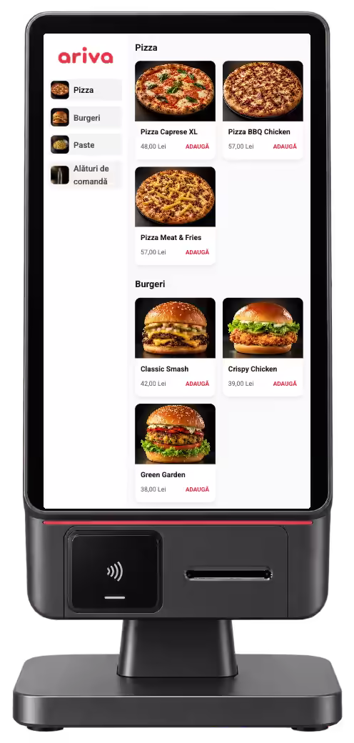 Kiosk ARIVA cu meniul restaurantului